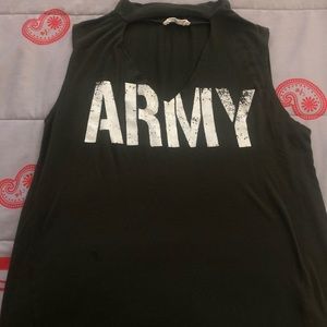 Army Tank Top with cut out on chest